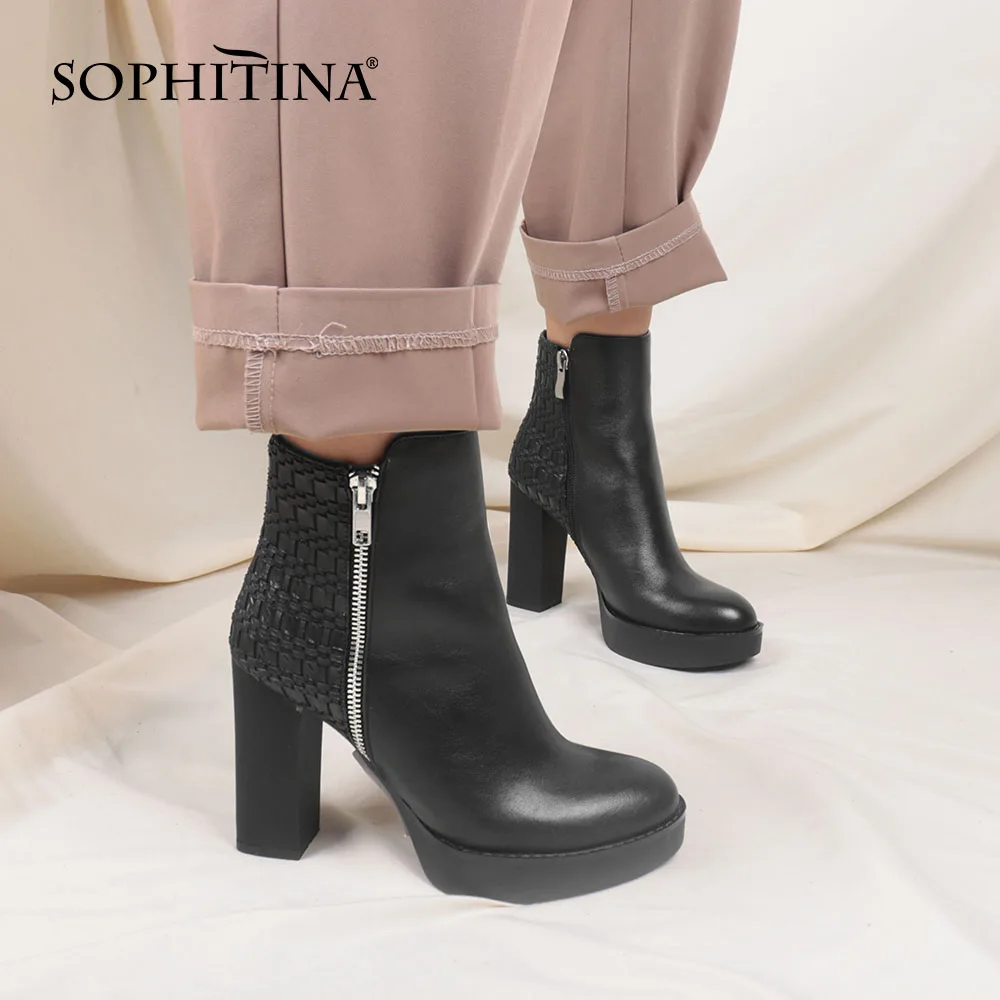 SOPHITINA/Новые Осенние стильные ботильоны Дышащие ботинки ручной работы из коровьей