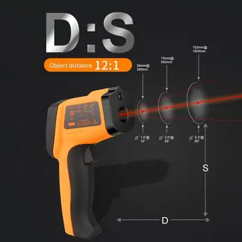 

Infrared Thermometer Hand-Held Thermometer Automatic Shutdown And Temperature Data Retention Non-Contact 1 Pcs