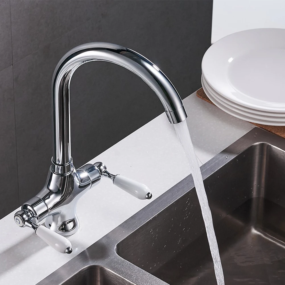  Hot Cold Water Faucet Dual Handle Water Tap Sink Kitchen Faucet Sanitary Appliance For Home Kitchen - 4000396470575