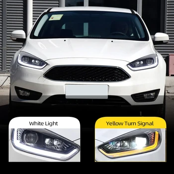 

Car Styling 1Set for Ford focus Headlights 2015 2016 2017 2018 LED DRL Fog lights Daytime Running Lights HID KIT