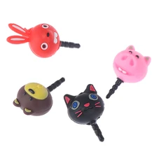 Наушники 3,5 мм разъем от пыли милые животные кошка свинья кролик медведь курица гарнитура музыкальная пробка для мобильного телефона 3,5 Jack Декор