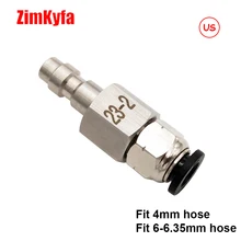 Airsoft HPA (US) New23-2 Male Quick Disconnect QD Push-In Fitting Assembly to 4mm / 6 - 6.35 mm OD Hose