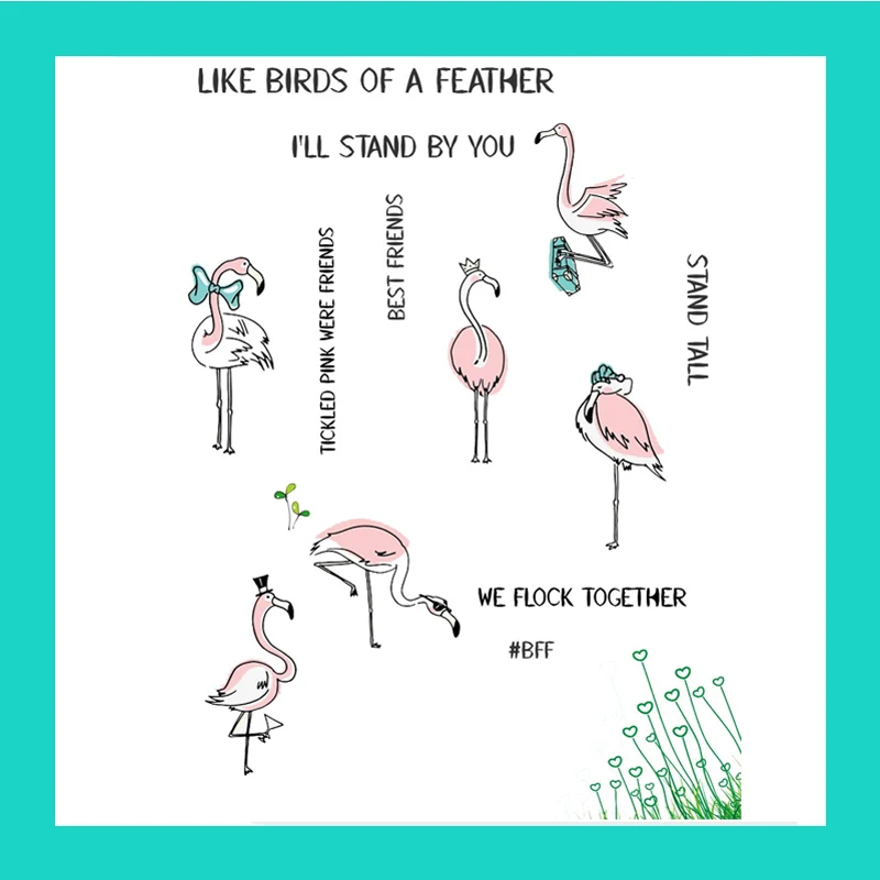 

ZATWBS Mr. Flamingo Clear Stamps For DIY Scrapbooking/Card Making/Album Decorative Rubber Stamp Crafts