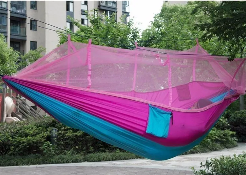 2 человека уличная москитная сетка парашютный гамак кемпинг подвесная кровать качели портативный двойной стул Hamac армейский зеленый