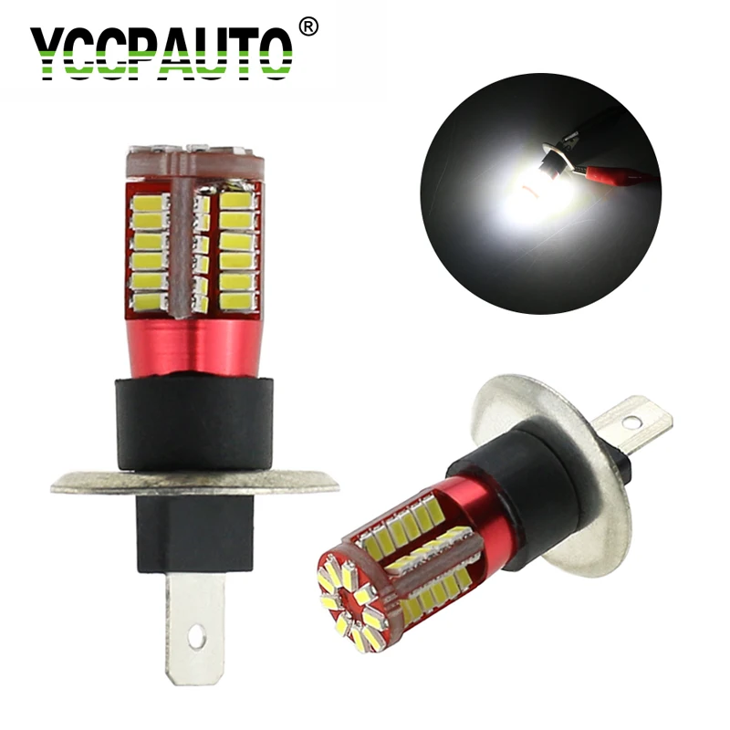 YCCPAUTO 2 шт. H1 светодиодный противотуманный фонарь 3014 57 SMD дневные ходовые огни