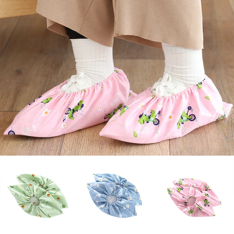 

1Pair Thick Reusable Cloth Elastic Shoe Cover Home Indoor Overshoes Washable Machine Room shoes Cover Dust Proof Feet Covers