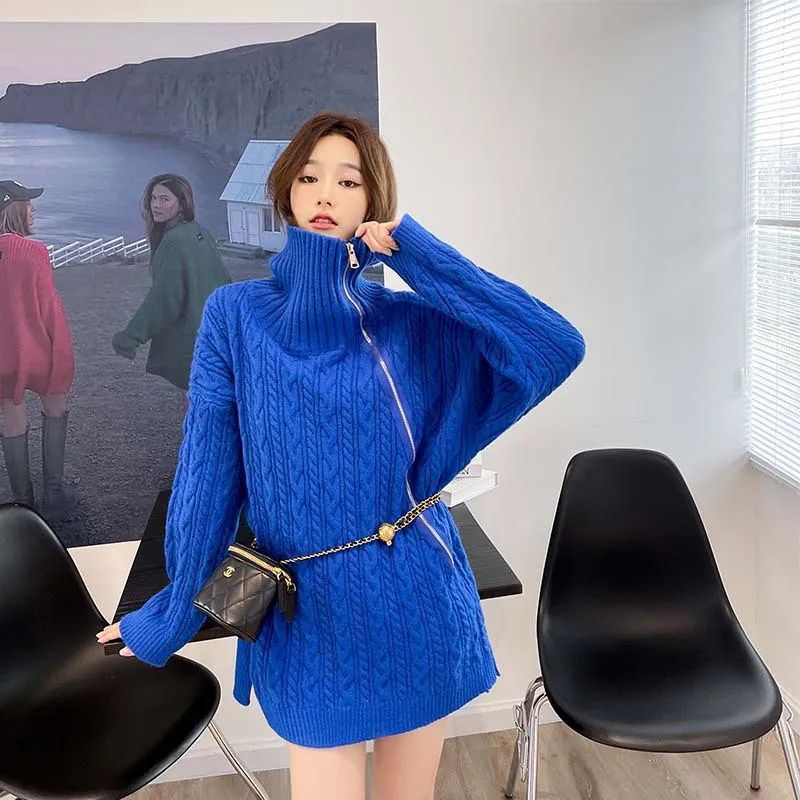 

Loose lazy design sense turtleneck sweater women 2023 autumn and winter new fashion all-match sweater coat jacket sweater