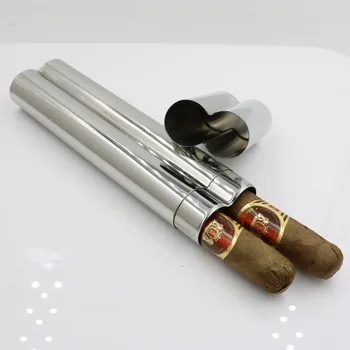 

Available Double Cigar Tube 304 Stainless Steel Cigarette Holder Mens Gift Mirror Gadgets for Men Cigarette Case