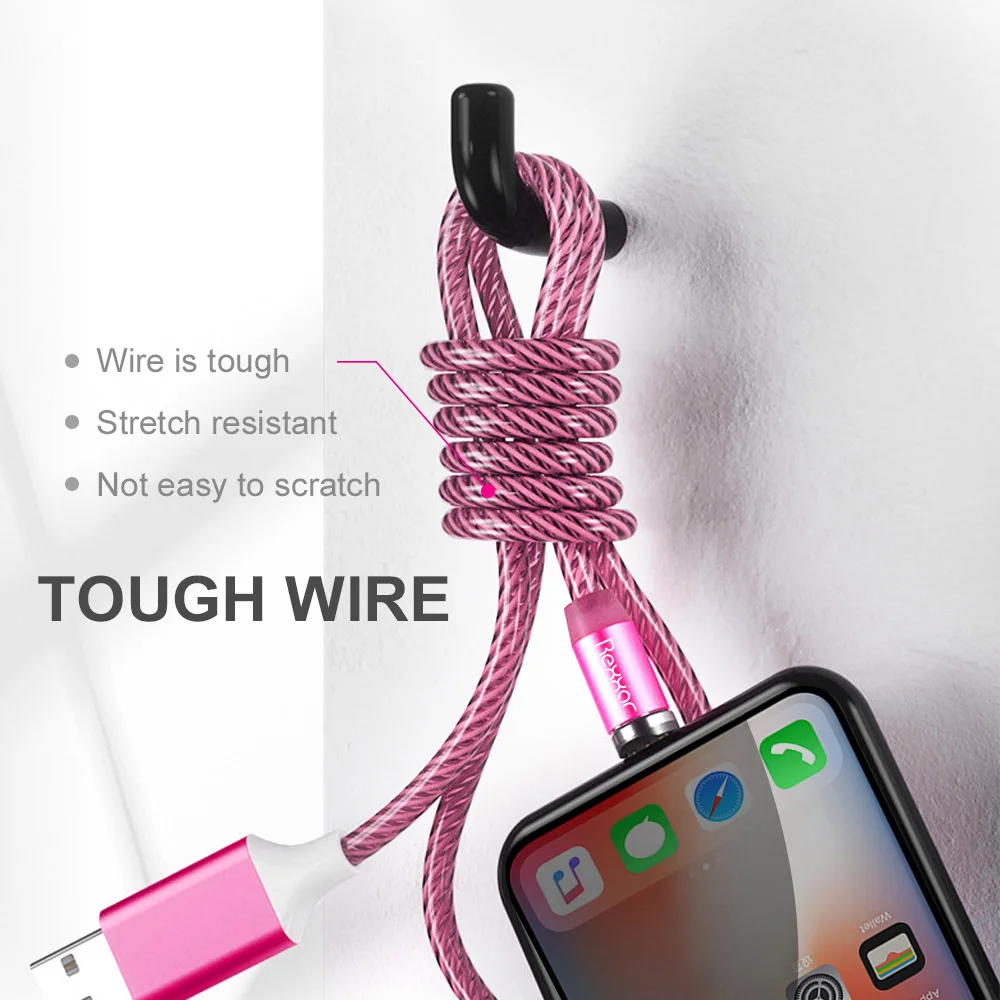 Магнитный usb кабель для зарядки Micro usb type C Магнитный зарядный Шнур для iphone samsung Xiaomi Быстрый светодиодный магнитный кабель для мобильного телефона