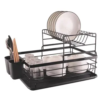 

Stainless Aluminium Dish Drying Rack Kitchen Organizer Drainer Plate Holder Cutlery Storage Shelf Sink Accessories Drain Stand