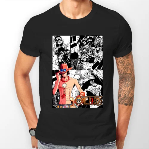 Portgas D Ace one piece Manga Strip Аниме футболки унисекс все размеры 100% хлопок футболка и