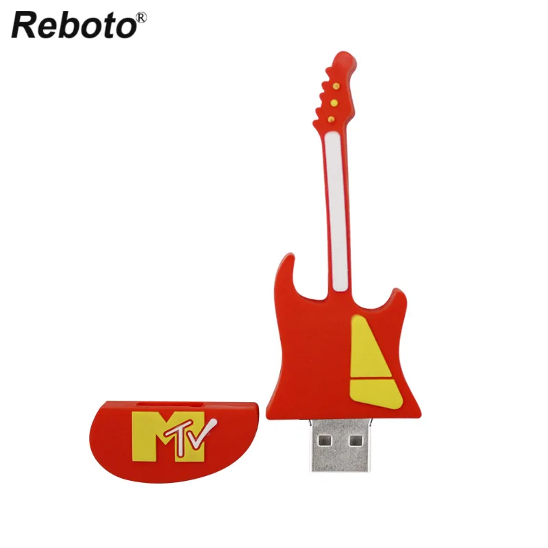 Мультяшный usb флэш накопитель музыкальный инструмент красочная гитара флешка 64