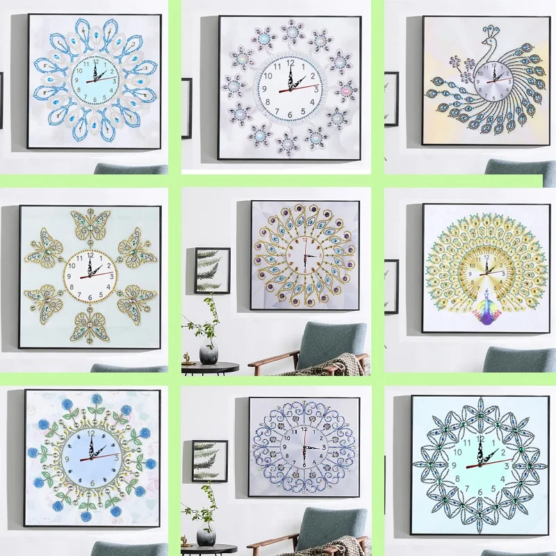 5D DIY diamond embroidery circle diamond special shape cartoon clock painting rhinestone crystal painting home decor