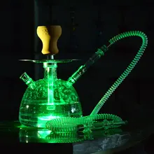 Акриловая Cachimba Шиша кальянная трубка Waterpijp светодиодный светильник керамическая чаша пластиковый шланг угольный щипцы Chicha Narguile аксессуары