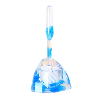 

Toilet Brush Set With Base Cleaning Brush Creative Crystal Toilet Brush Plastic Brush Head Blue Green Rose Red
