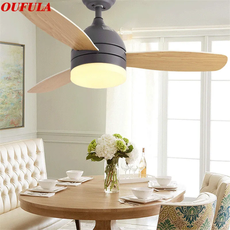 

DLMH Modern Ceiling Fan Lights With Remote Control Wooden Fan Blade Home Decorative For Living Room Bedroom Restaurant