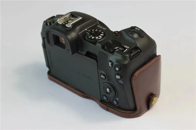 Чехол из натуральной кожи для Canon EOS RP EOS R-P, получехол с отверстием для батареи, цвет черный, кофейный
