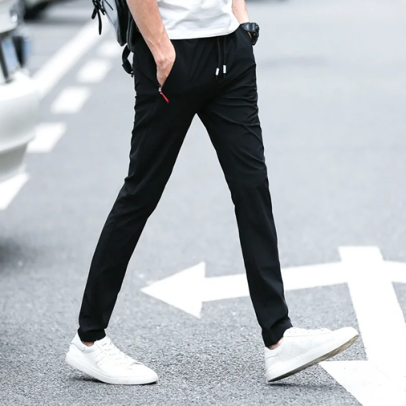 

Spring Summer Casual Pants Men's Korean-style Trend Athletic Pants Slim Fit Straight-Cut Elasticity Loose-Fit Men Versatile Pant
