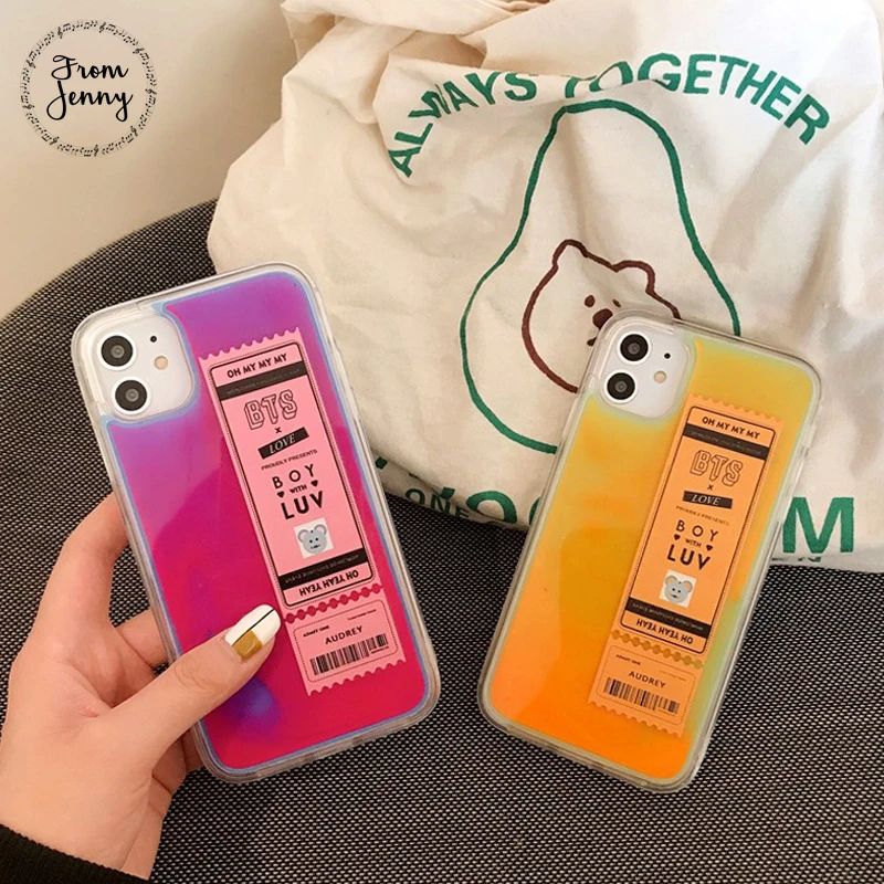 От Дженни жидкий зыбучий песок для-iPhone 11 Pro x xr xs max 7 8 Plus этикетка набор текста на