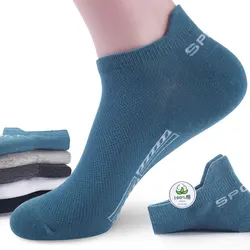 6 Pairs Men Socks High Quality Breathable Cotton Sports Socks Mesh Casual Athletic Thin Short Socks Size 38-44
