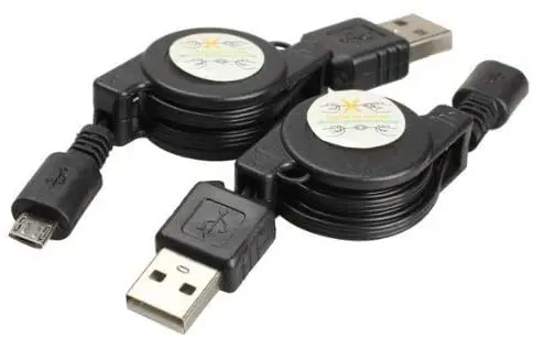 Tanie 2 szt. Micro USB na USB chowany ładowarka synchronizacyjna-czarny