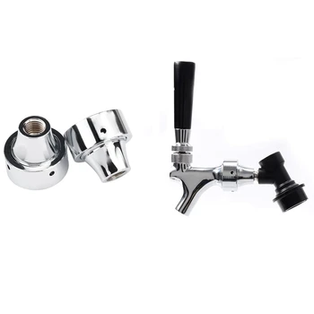 

1 Pcs Beer Tap Faucet with Ball Lock Home Brewing & 2 Pcs Quick Disconnect Beer Faucet Adapter