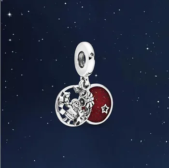 

2019 New Original 925 silver Bead Santa Love Peace Joy Dangle Charm Fit Pandora Bracelet Christmas Gift DIY Women Jewelry