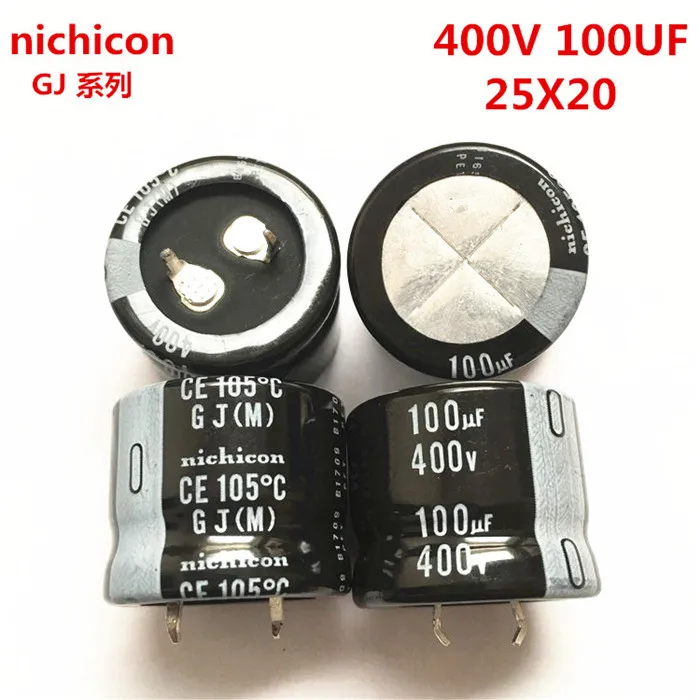 2 шт./10 шт. 100 мкФ 400v Nichicon GJ 25x20 мм 400V100uF подключаемый блок питания конденсатор с