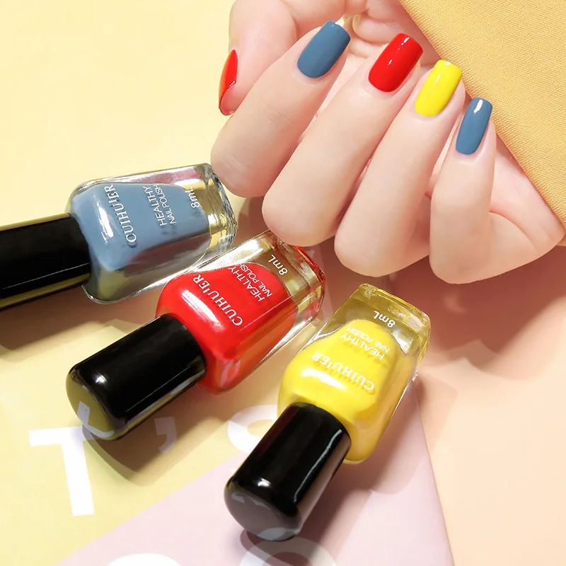 8ml Nail Polish No Baking Tearable Water-based Quick-drying Nude Transparent Peelable