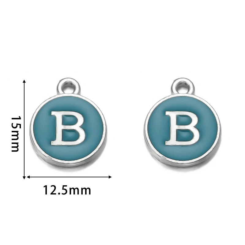 26pcs/Lot 12x14mm A-Z Enamel Letter Charms Alphabet Initial Handmade Letter Pendant For Diy Bracelet Jewelry Making Findings
