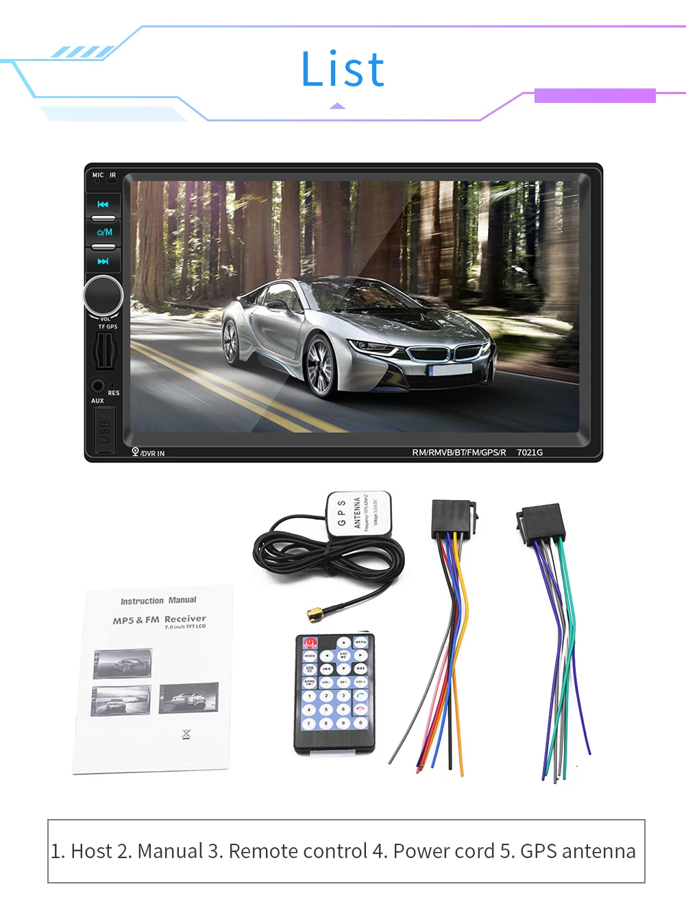 7 дюймов 2 Din Размер Bluetooth автомобиля MP4 MP5 плеер радио 12 в сенсорный экран Поддержка
