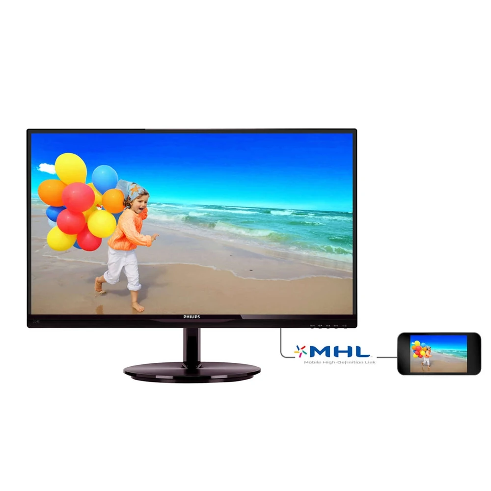 МОНИТОР 21.5" PHILIPS 224E5QHSB/00(01) Black-Cherry(AH-IPS, 1920x1080, 5 ms, 178°/178°, 250 cd/m, 20M:1,+HDMI,+HDMI-MHL