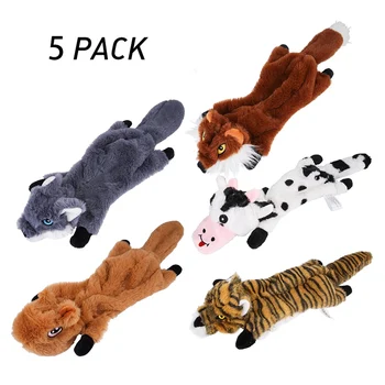 

5Pcs Durable Dog Squeaky Toys No Stuffing Dog Toys For Small Dogs Dog Chew Toys Plush Puppy Toys For Teething Pet Toys