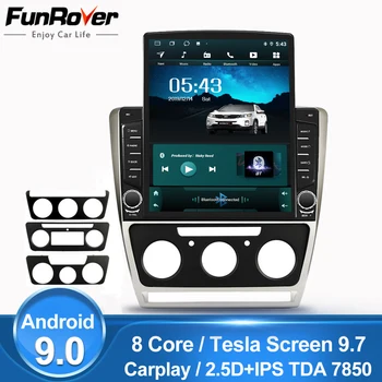 

Funrover 9.7" Tesla screen Android9.0 car multimedia Player radio gps navi For Skoda Octavia 2008-2013 A5 IPS rds 8cores no dvd