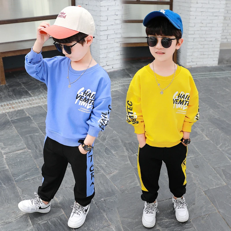 Ropa deportiva para bebé de 2 a 8 años, moda de algodón, Boutique amarilla, trajes dos piezas, ropa acción de gracias para niño pequeño|set de ropa| - AliExpress