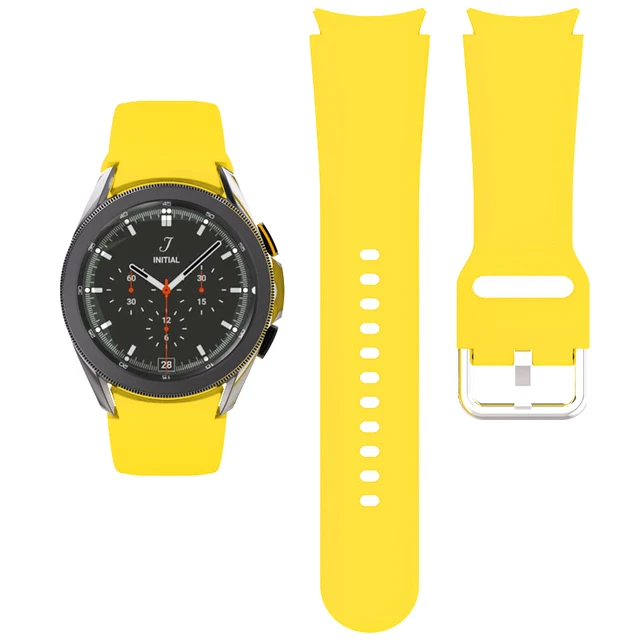 20mm watch Band For Samsung Galaxy Watch 4 classic 46mm 42mm smartwatch Silicone Sports Bracelet Galaxy Watch 4 44mm 40mm Strap yellow