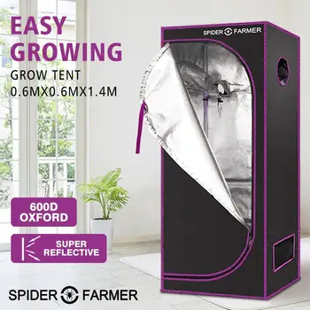 

2'x2' 60x60 cm Grow Tent Spider Farmer Indoor Hydroponic Home Box Plant Garden For Reflective Aluminum Oxford Cloth Greenhouse