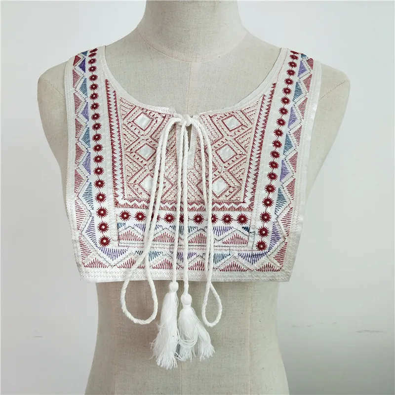 

High quality multicolor lace fabric national style Lace collar sewing Lace Application Embroidered Laces trim Dress Accessories