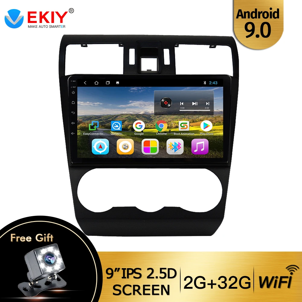 EKIY 9'' IPS Car Radio For Subaru Forester 2014-2016 Car Radio Multimedia Video Player Navigation GPS Android 9.0 No 2din Dvd