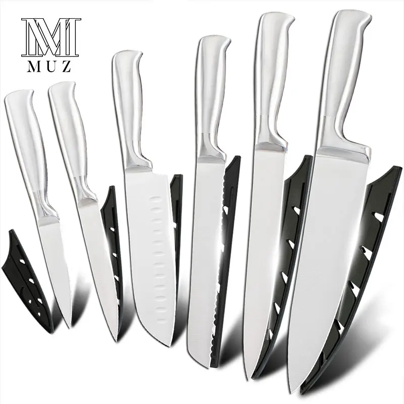MUZ кухонные ножи из нержавеющей стали кухонные принадлежности, аксессуары для очистки овощей, Santoku нож для нарезки хлеба из нержавеющей стали