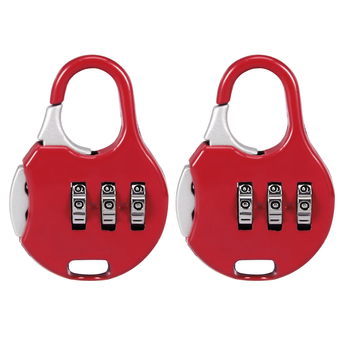 

uxcell 3 Digit Combination Padlock, 3mm Shackle Dia, Zinc Alloy Locks Red, 2Pcs