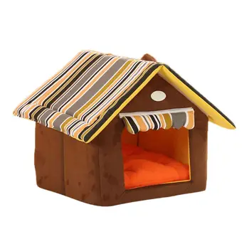 

Soft Cute House Shaped Princess Cats/Dogs pet Bed with lace roof