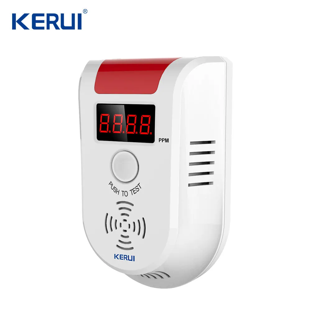 Beste Draadloze Digitale Led Display Brandbaar Gas Sensor Gas Detector Lek Alarm Voor Gsm Alarmsysteem