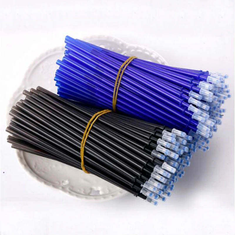 

50Pcs/Lot Erasable Pen Refill 0.5mm Blue/Black Ink Magic Erasable Gel Pen Office School Stationery Writing Tool Supplies Gift