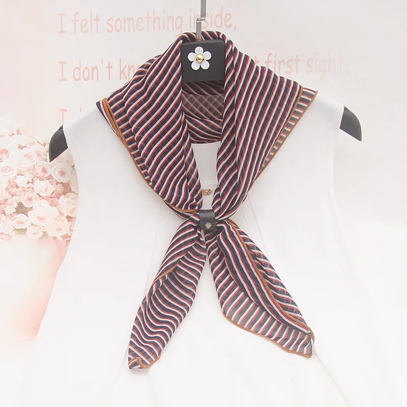 

2020 New Arrive Twill Silk Square Hijab Scarf Silk Small Neck Scarves For Ladies Chiffon Designer Hair Sarf 70x70cm Bandana Top