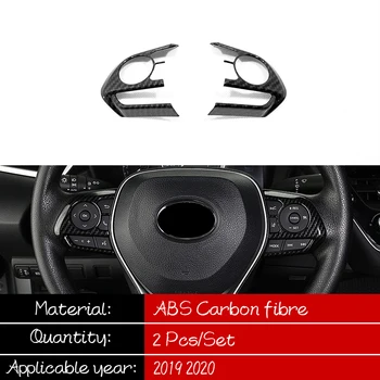 

ABS Carbon Fibre 2017 2018 2019 Car Steering Wheel Button Frame Cover Trim Car Styling 2pcs for Toyota Camry XV70 Accessories