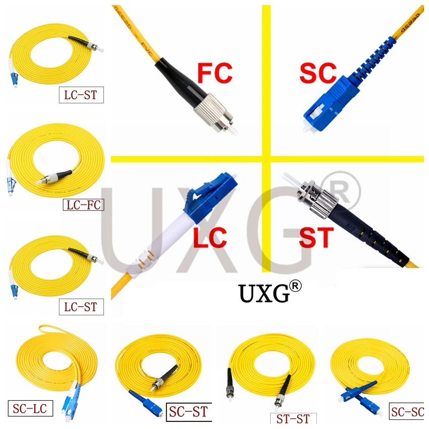 SC To SC LC To LC ST To ST FC To FC Fiber Patch Cord Jumper Cable SM Simplex Single Mode Optic For Network 3m 5m 10m 20m 30m 50m