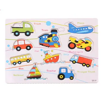 

Scratch Board Toys Cognitive Traffic Grasp Toy Automobile Cognition Wooden Scratch Board Toy for Baby Kids