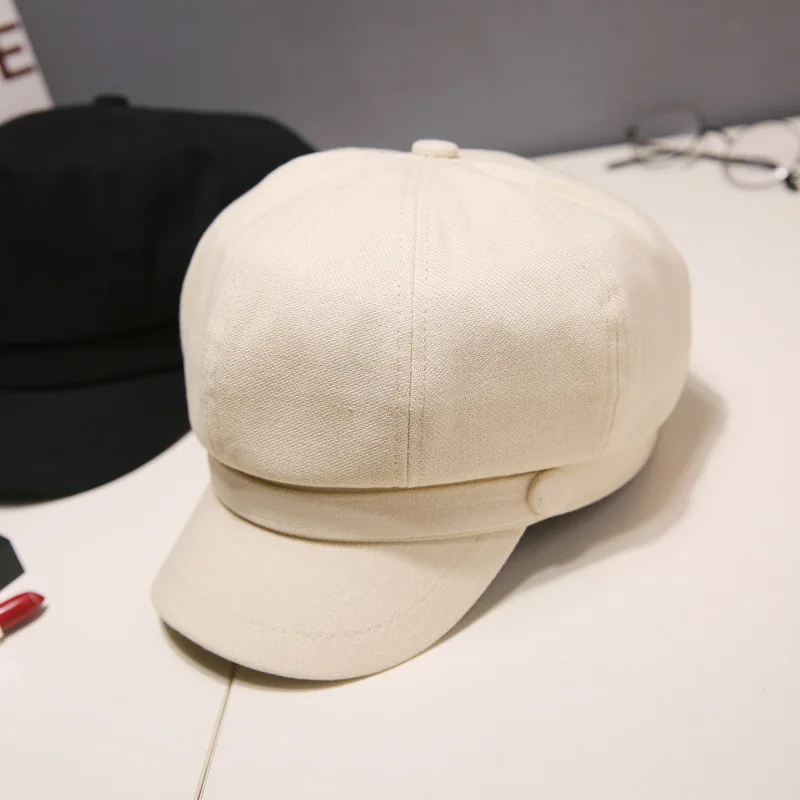 

Octagonal hat autumn and winter new beret women Korean version of the British newspaper children's hat retro college wind hat