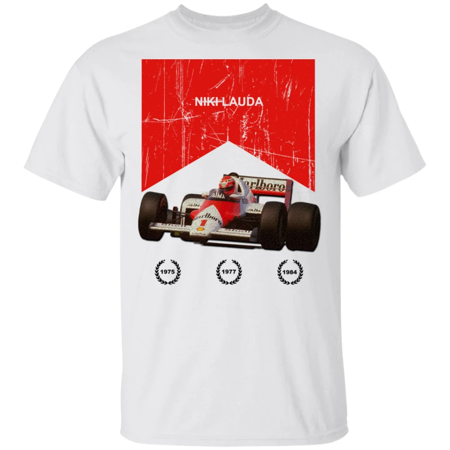 Niki Lauda 1985 Zandvoort-mlaren Mp42 B-Zandvoort Футболка белая мужская-женская модная уличная